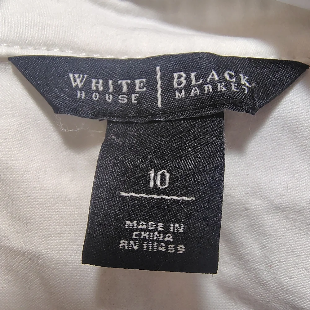 Black House White Market Tank Top, White, High /Low,  Asymmetrical Hem, Sheer, M - Picture 3 of 10